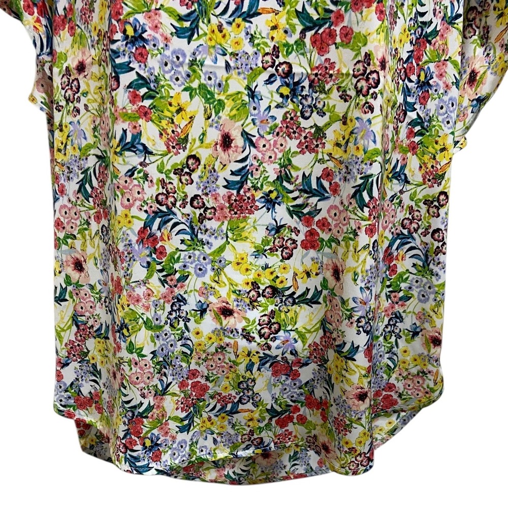 H&M‎ Floral Flutter Sleeve V Neck Blouse Top Garden Feminine Cottage Romantic 4 - Picture 9 of 11